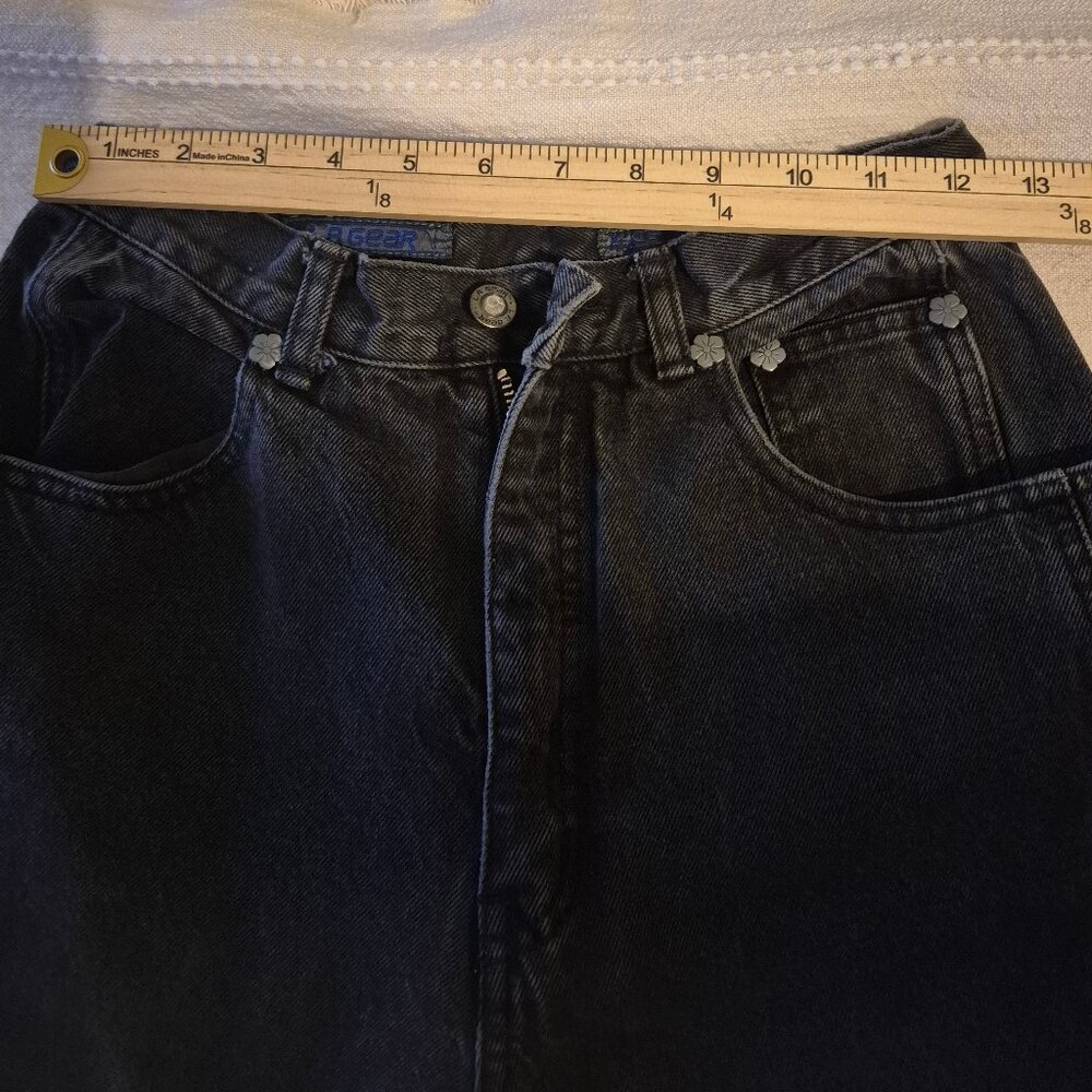 VTG L.A. Gear High Waisted Black Tapered Peg Top Zip Ankle Mom Jean Retro 80 90s - Picture 6 of 14